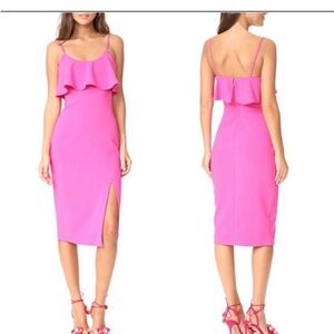 Likely Pink Ruffle midi dress
